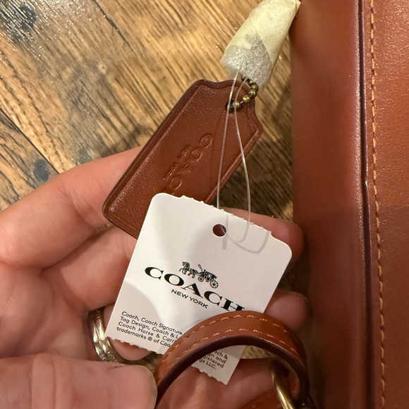 Coach Tan and Brown Crossbody Bag with Gold Accents - Picture 5 of 12